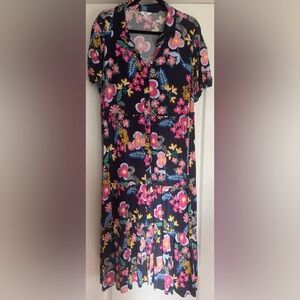 Crown & Ivy Blue Floral Midi Dress